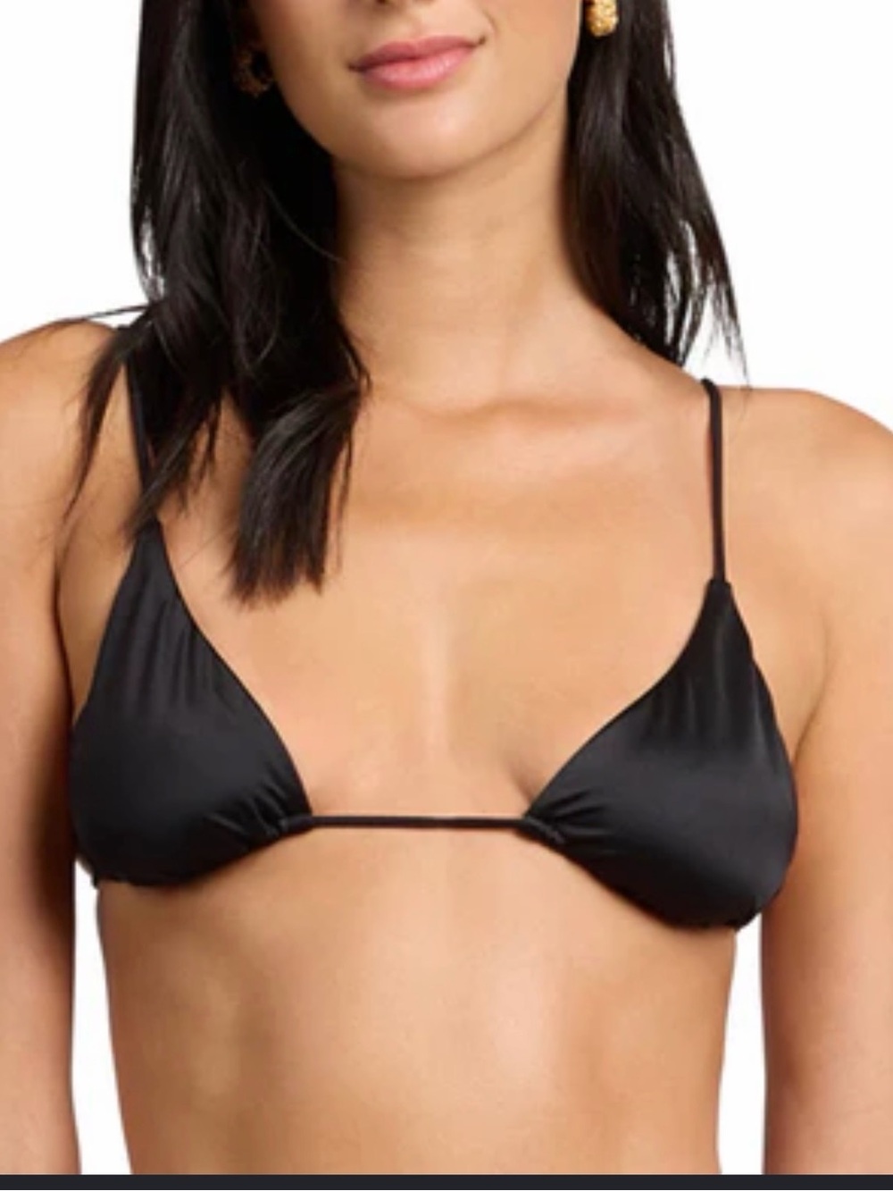 WeWoreWhat Cooper Top Black String Bikini Top Square